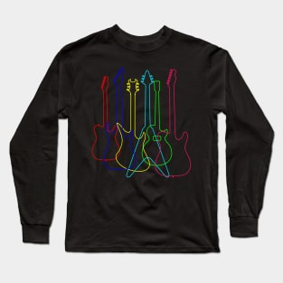 'Different Colored Guitars' Cool Guitar Gift Long Sleeve T-Shirt